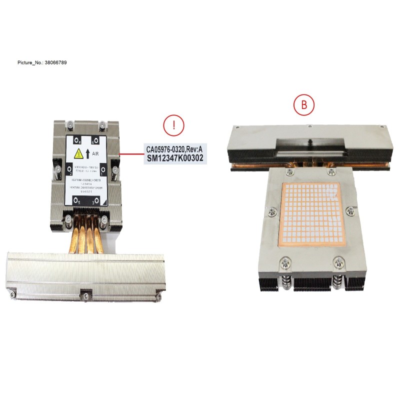 38066789 - 1U EVAC HEATSINK_360W_CU
