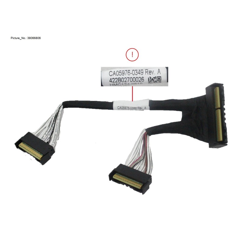 38066806 - MCIO CABLE, MB TO 2.5X3 RHSBP, 1 TO 2