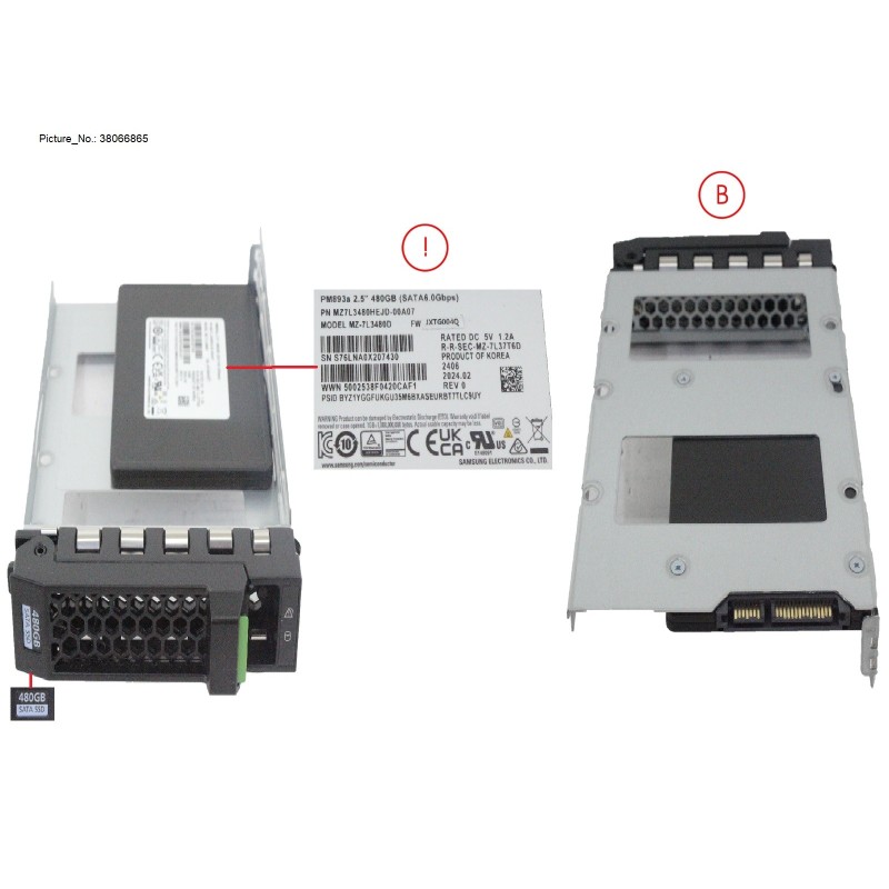 38066865 - SSD SATA 6G RI 480GB SED IN LFF SLIM