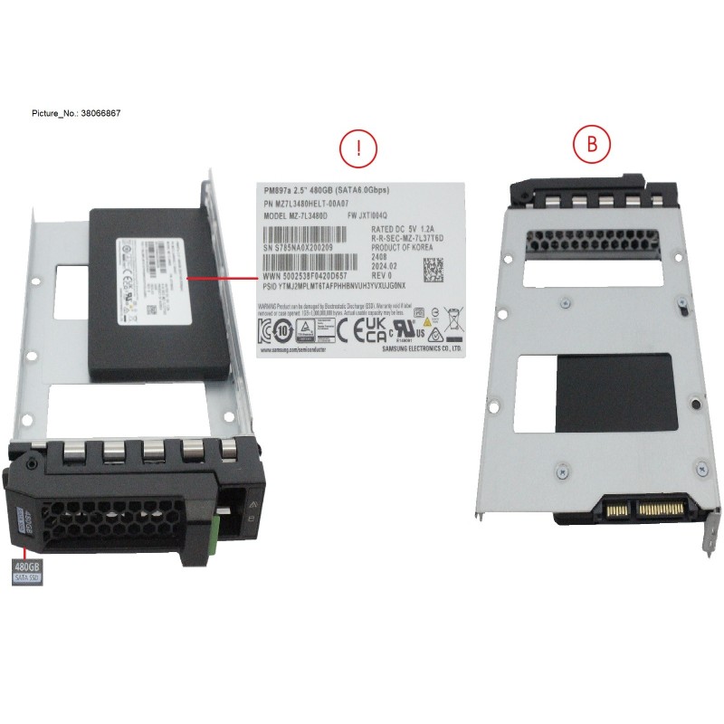 38066867 - SSD SATA 6G MU 960GB SED IN LFF SLIM