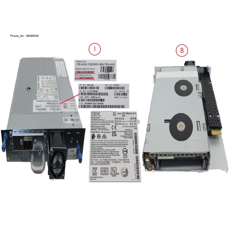 38066939 - LTO-9 HH SAS 12GB TAPE DRIVE