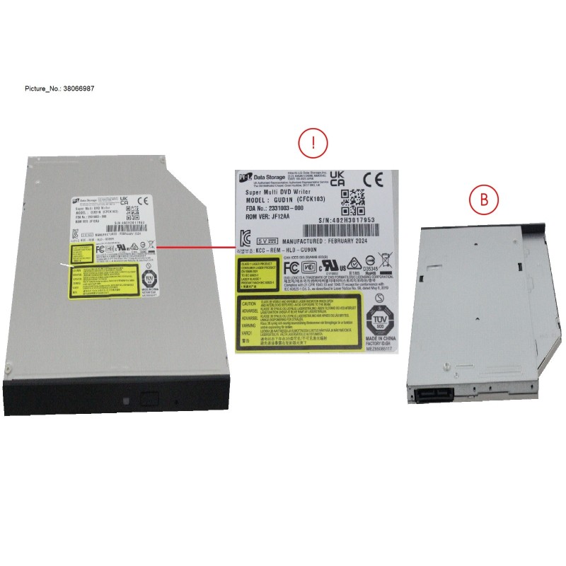 38066987 - DVD SM SL TRAY 9.5