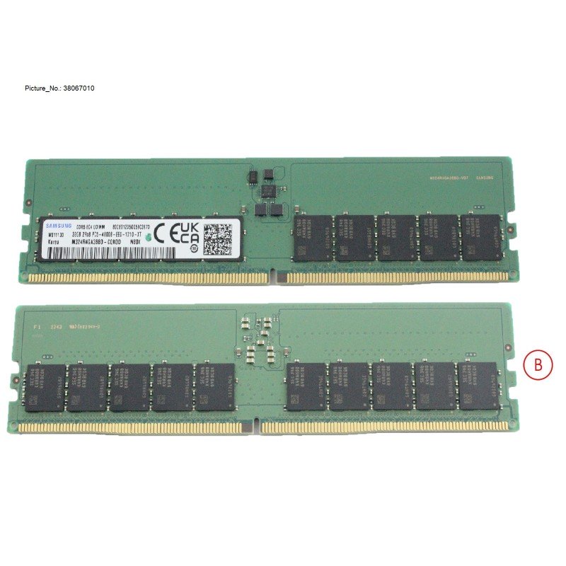 38067010 - 32GB (1X32GB) 2RX8 DDR5-4800 U ECC
