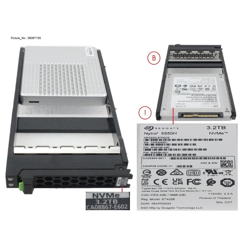 38067155 - DXS6 SSD NVME 2.5" 3.2TB
