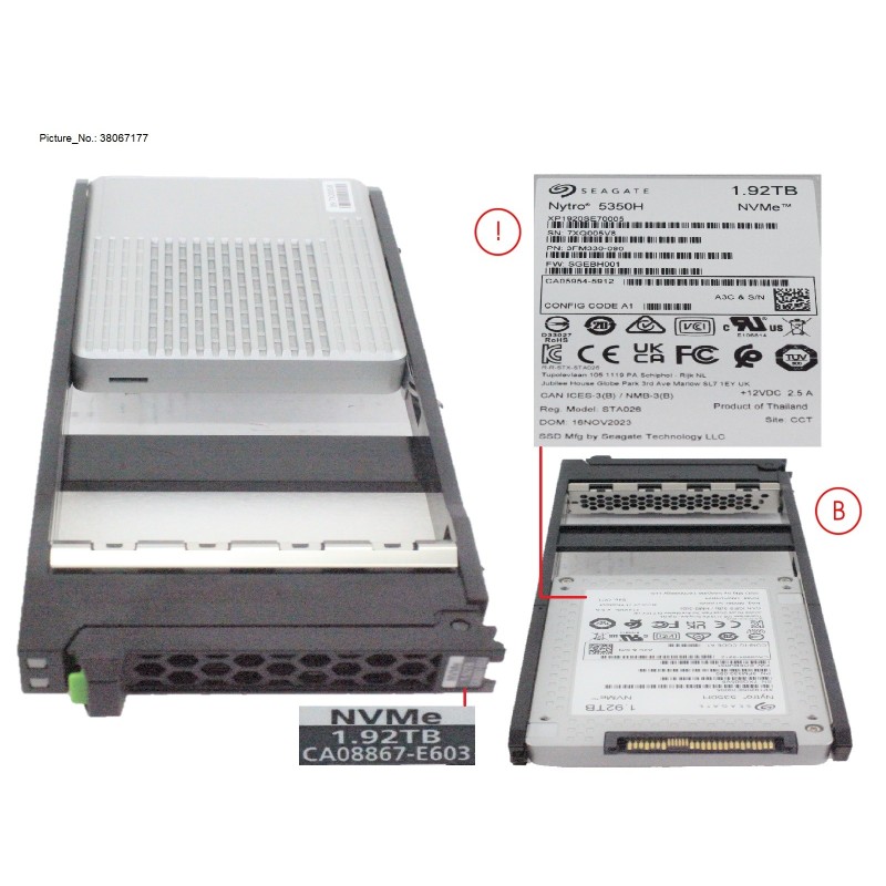 38067177 - DXS6 SSD NVME 2.5" 1.92TB