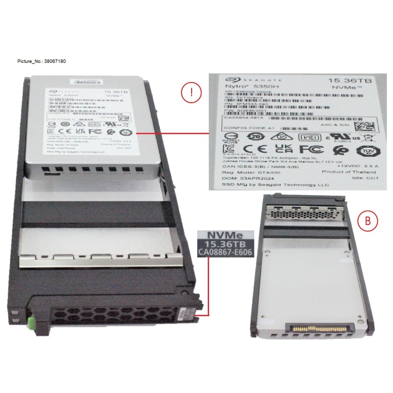 38067180 - DXS6 SSD NVME 2.5" 15.36TB
