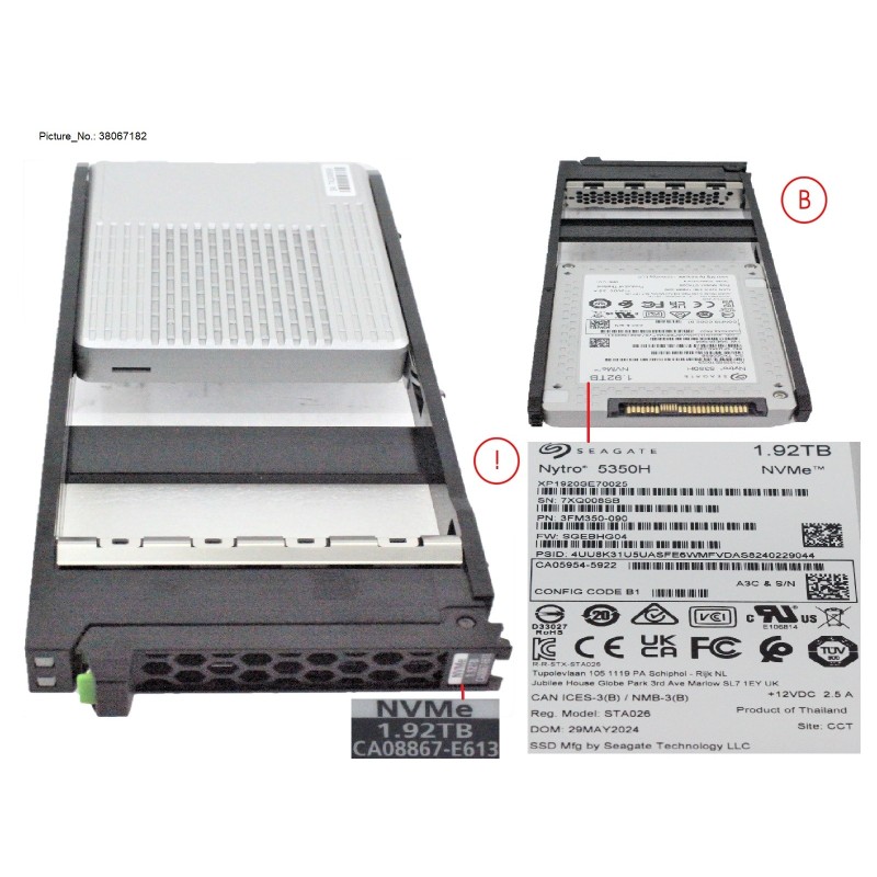 38067182 - DXS6 SSD NVME FIPS 2.5" 1.92TB