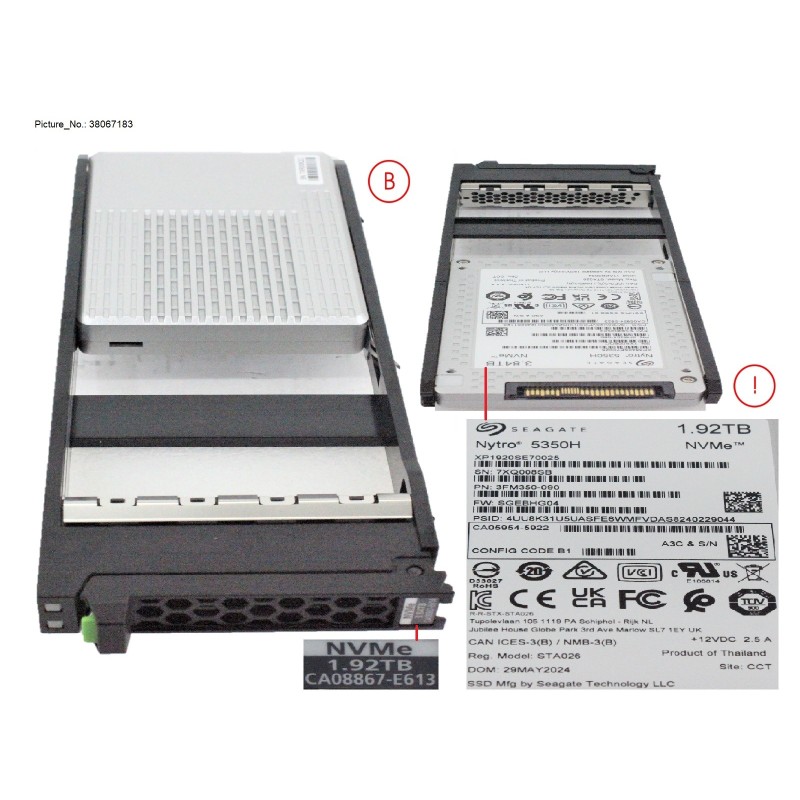 38067183 - DXS6 SSD NVME FIPS 2.5" 3.84TB