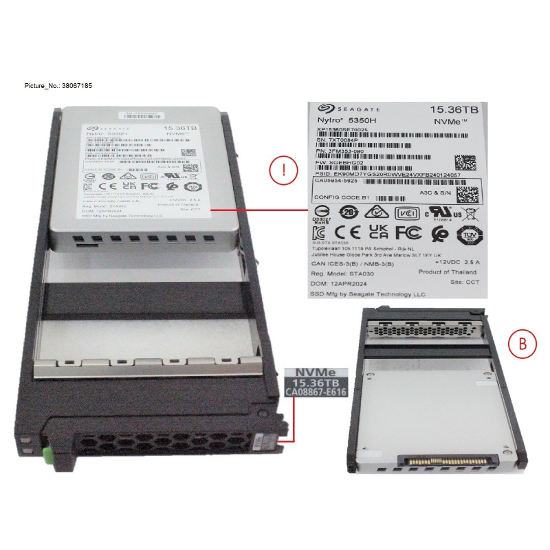 38067185 - DXS6 SSD NVME FIPS 2.5" 15.36TB