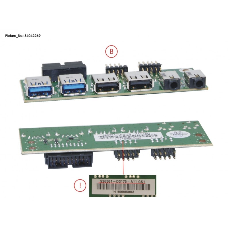 34042269 - FRONT I/O BOARD USB2+3.0+AUDIO