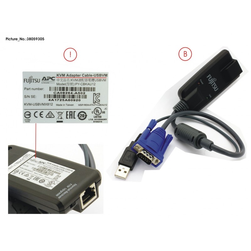 38059305 - CONSOLESWITCH KVM1116P ADAPT USB-VGA,VM