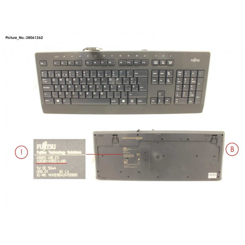 38061262 - KEYBOARD KB955 USB ES