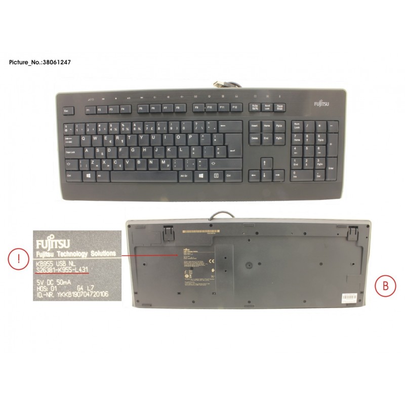 38061247 - KEYBOARD KB955 USB NL