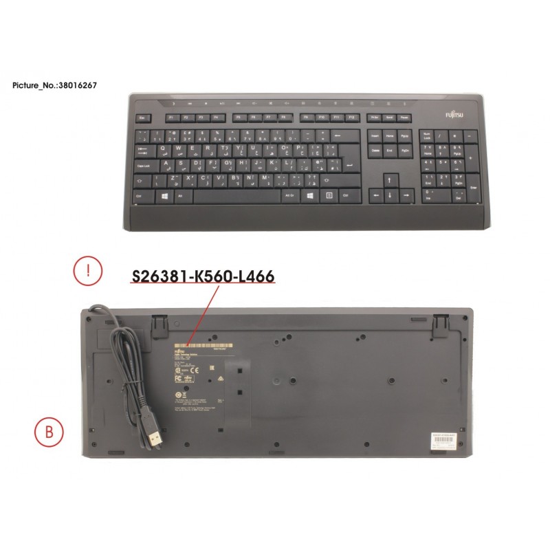 38016267 - KEYBOARD KB900 USB AR GB