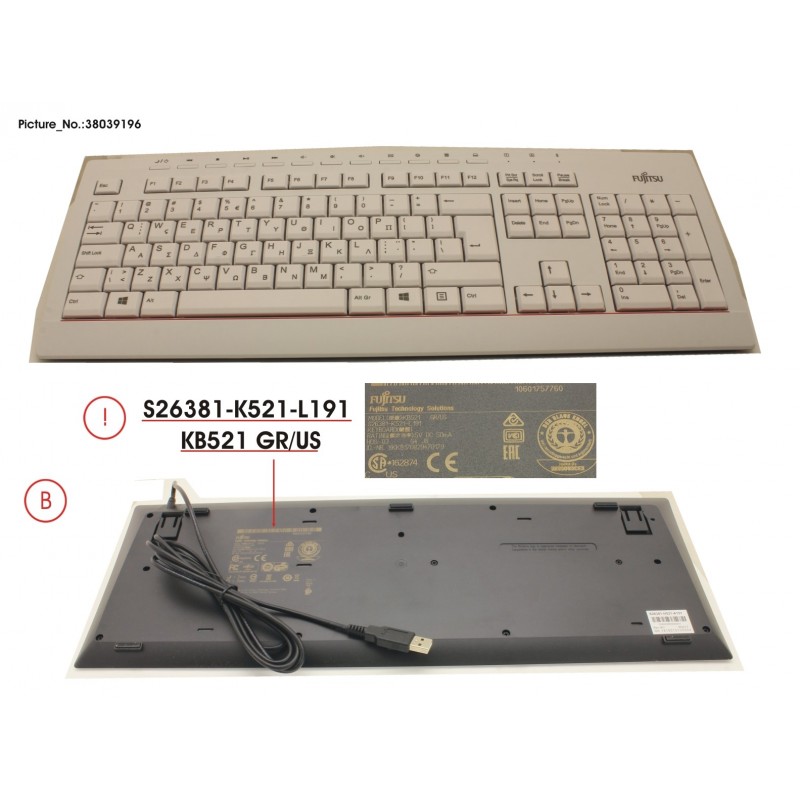 38039196 - KEYBOARD KB521 GR/US