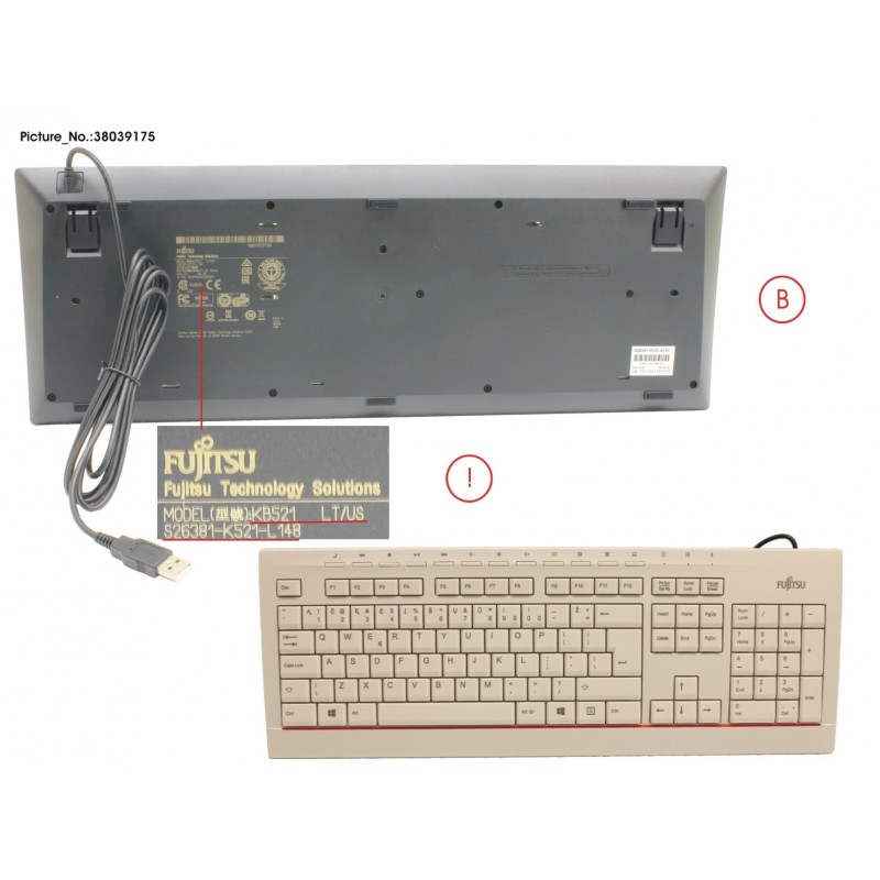 38039175 - KEYBOARD KB521 LT/US