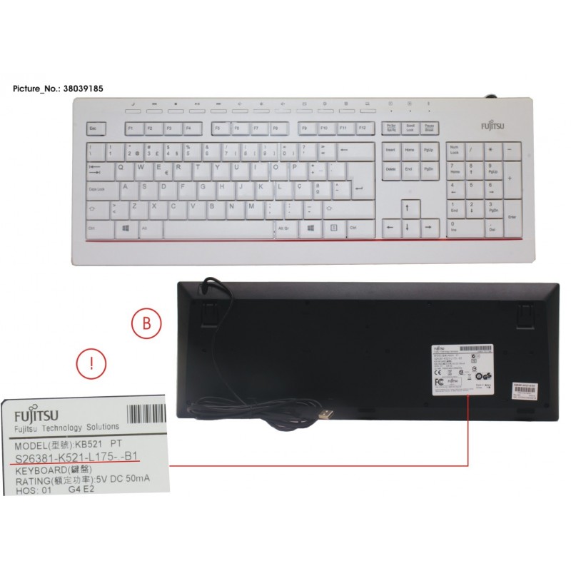 38039185 - KEYBOARD KB521 PT