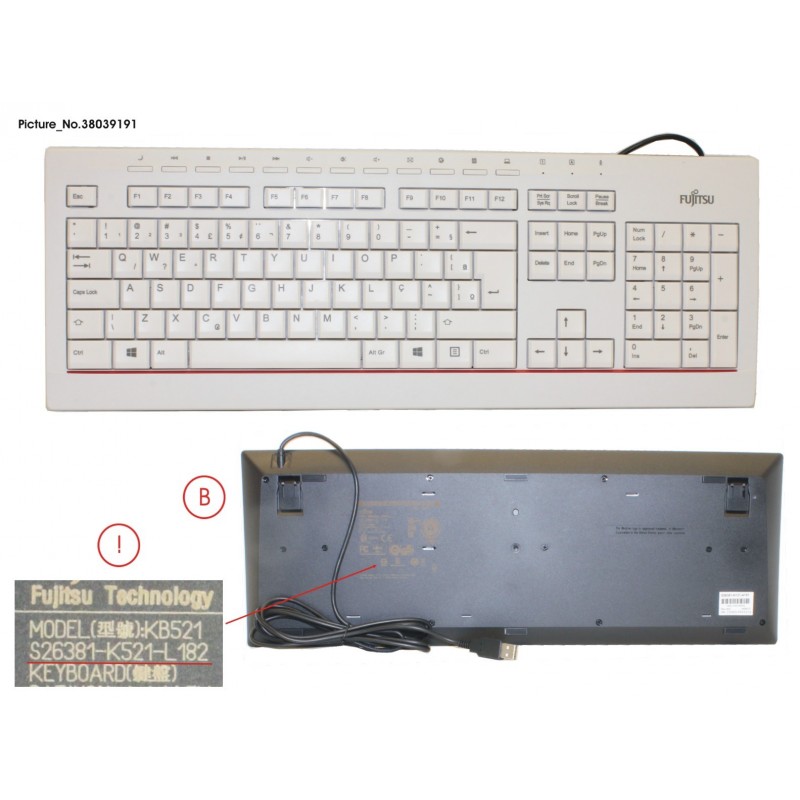 38039191 - KEYBOARD KB521 PT/BR