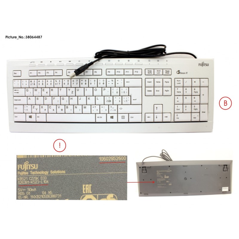 38064487 - KEYBOARD KB521 CZ/SK ECO