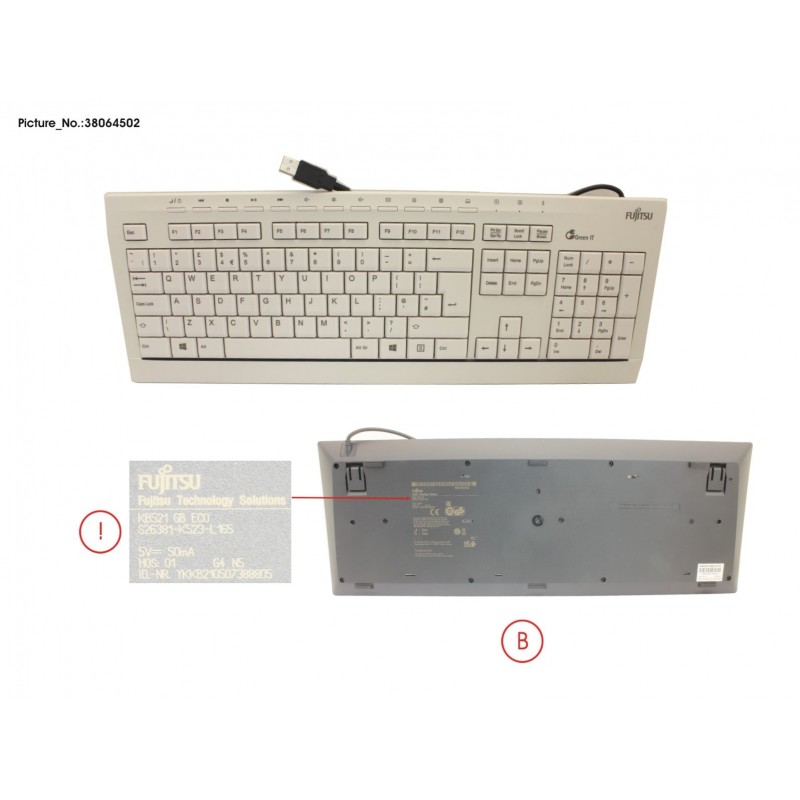 38064502 - KEYBOARD KB521 GB ECO