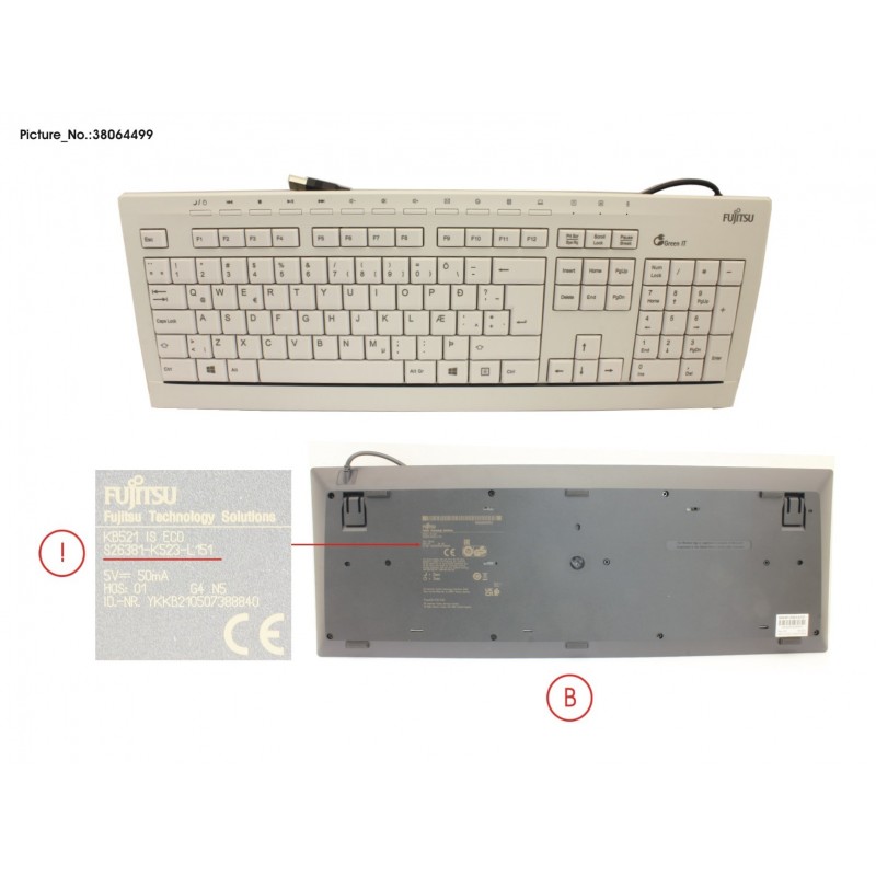 38064499 - KEYBOARD KB521 IS ECO