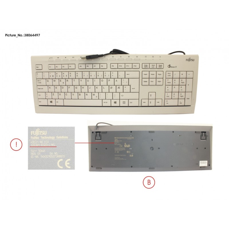 38064497 - KEYBOARD KB521 NO ECO