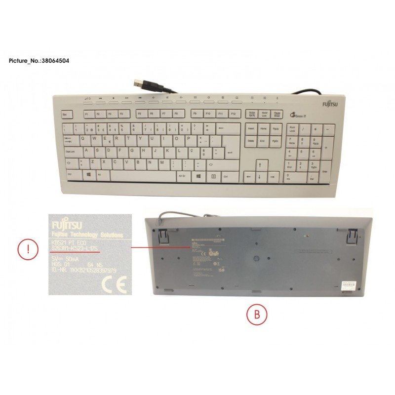 38064504 - KEYBOARD KB521 PT ECO