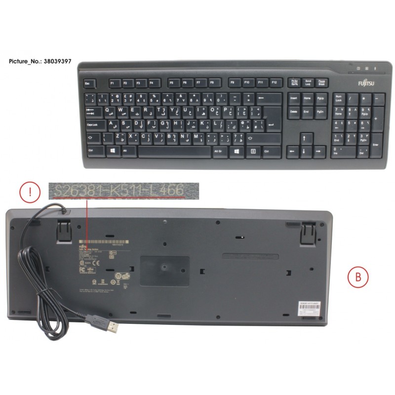 38039397 - KB410 USB BLACK AR/GB