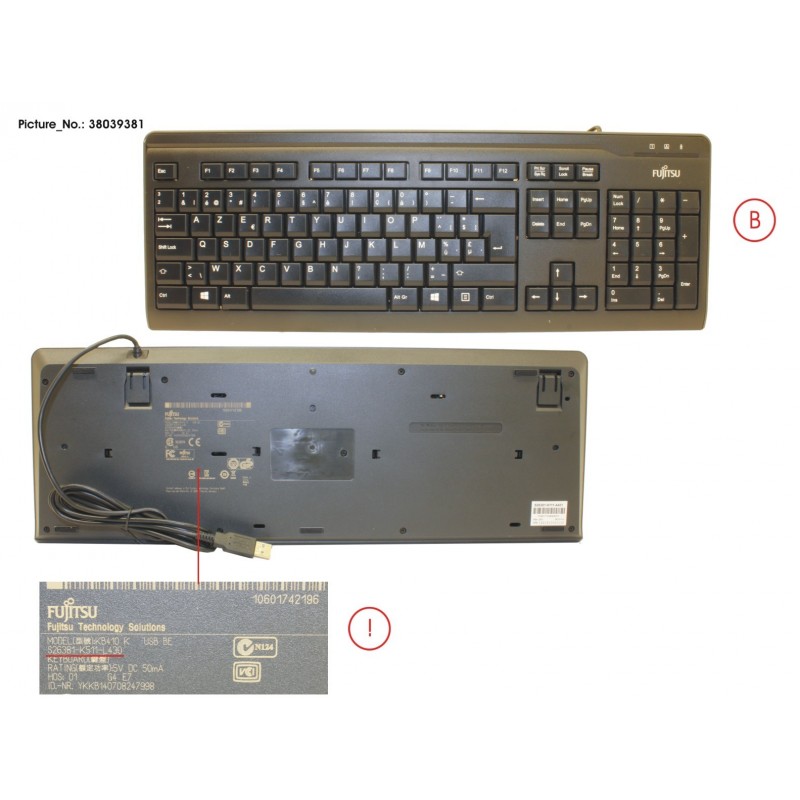 38039381 - KB410 USB BLACK BE