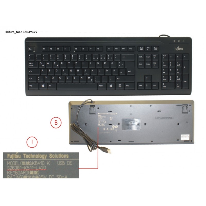 38039379 - KB410 USB BLACK DE