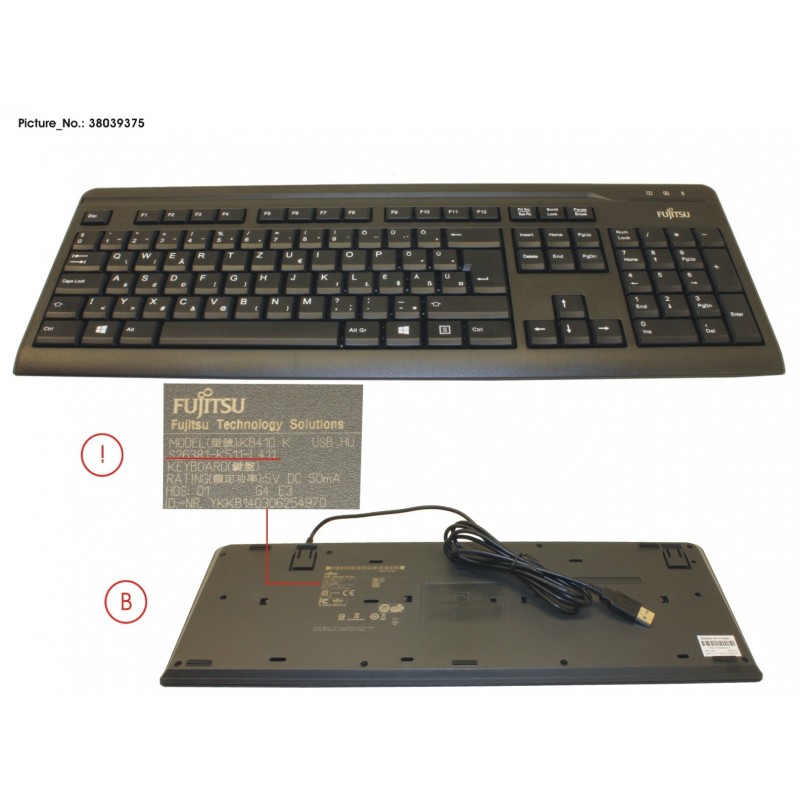 38039375 - KB410 USB BLACK HU