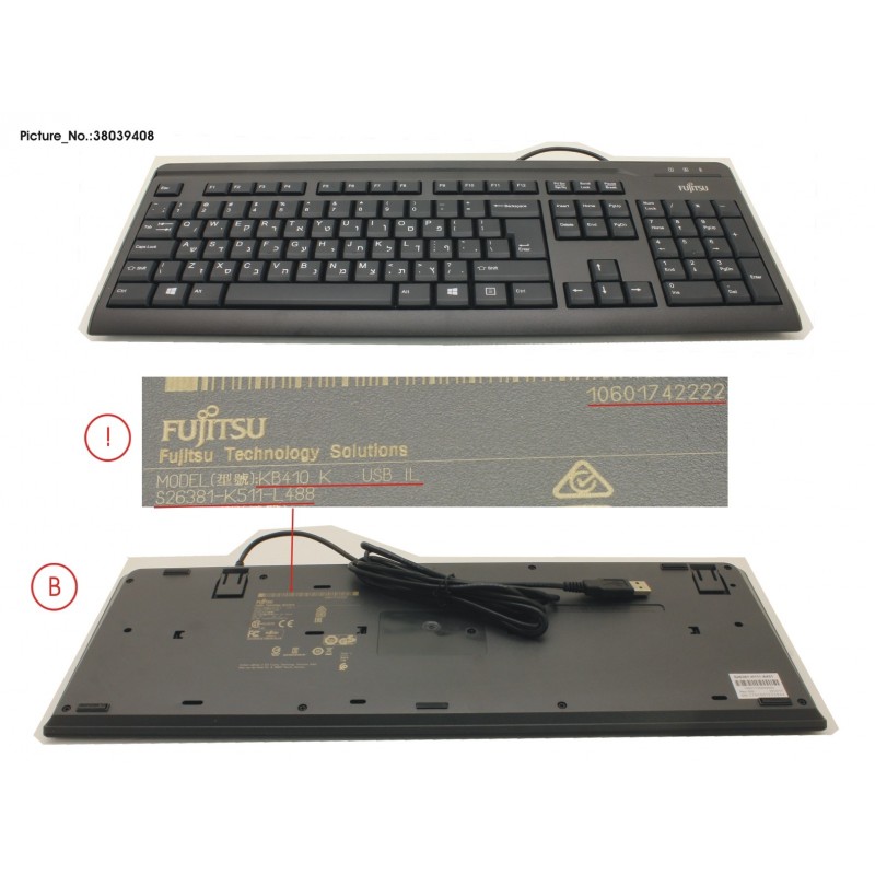 38039408 - KB410 USB BLACK IL