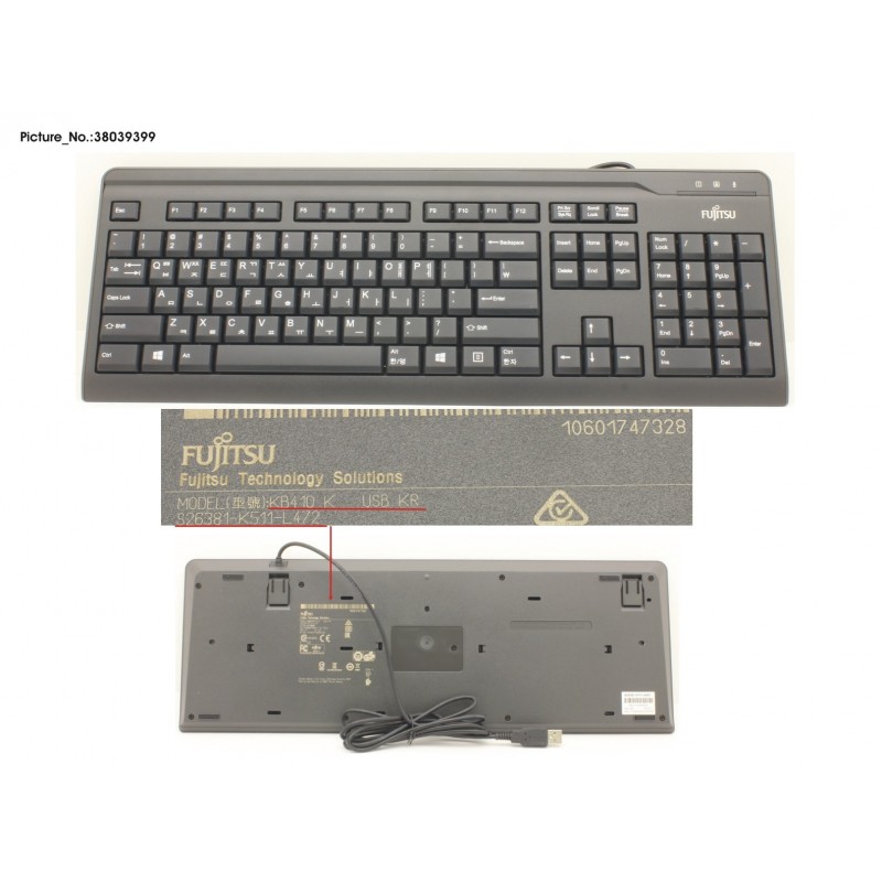 38039399 - KB410 USB BLACK KR