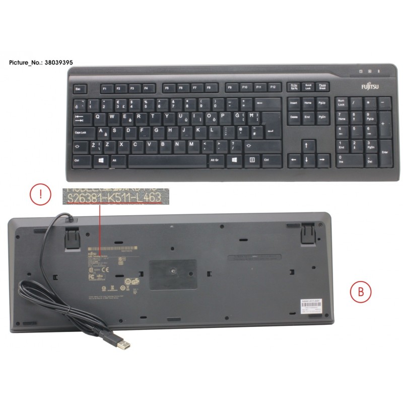 38039395 - KB410 USB BLACK MT