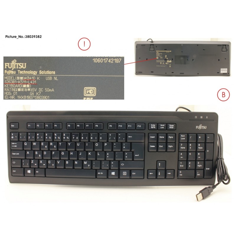 38039382 - KB410 USB BLACK NL