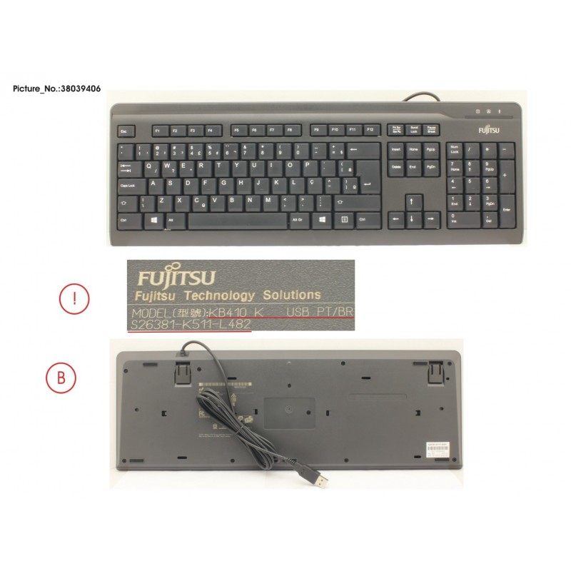 38039406 - KB410 USB BLACK PT/BR