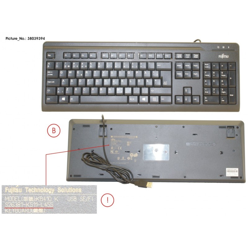 38039394 - KB410 USB BLACK SE/FI