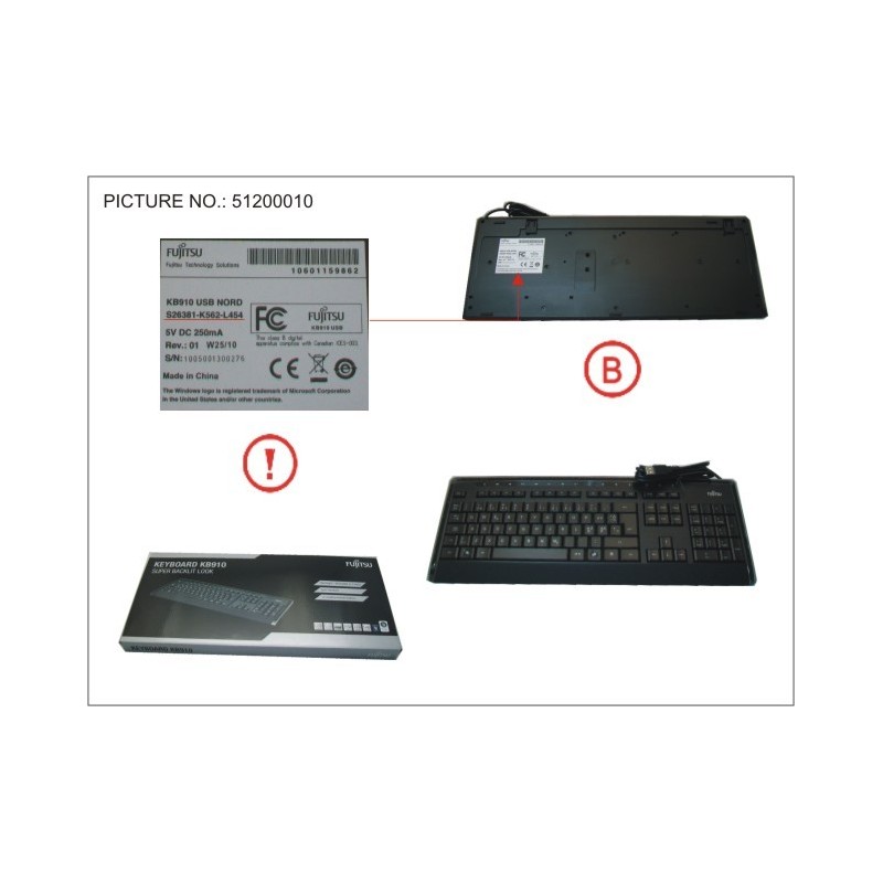 34029623 - KEYBOARD KB910 BACKLIGHT NORD