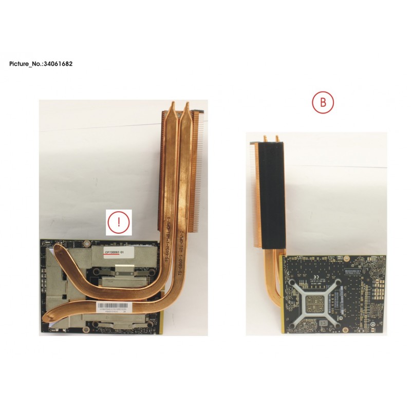 34061682 - GRAPHIC ASSY MXM N17E-Q3 P4000 W/ HEATS.