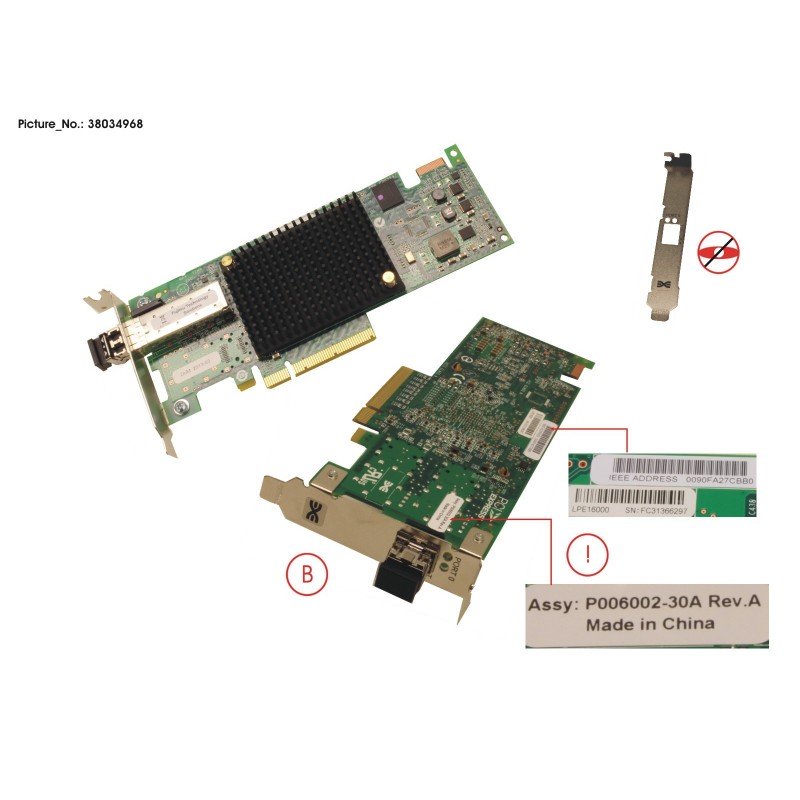 38034968 - 16GB FC HBA LPE16000 SINGLE PORT