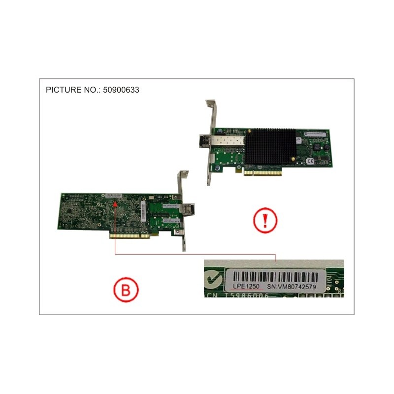 38008802 - FC CTRL 8GBIT/S LPE1250 MMF LC FH