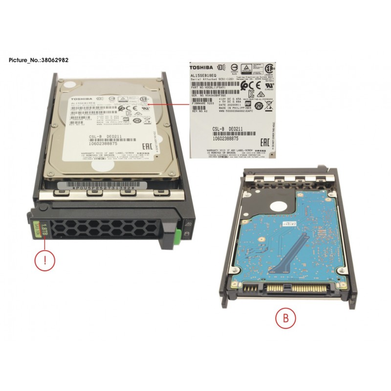 38062982 - HD SAS 12G 1.8TB 10K 512E HOT PL 2.5' EP