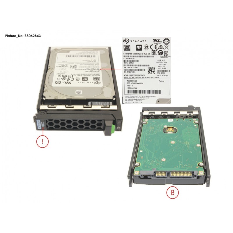 38062843 - HD SATA 6G 2TB 7.2K 512E HOT PL 2.5' BC