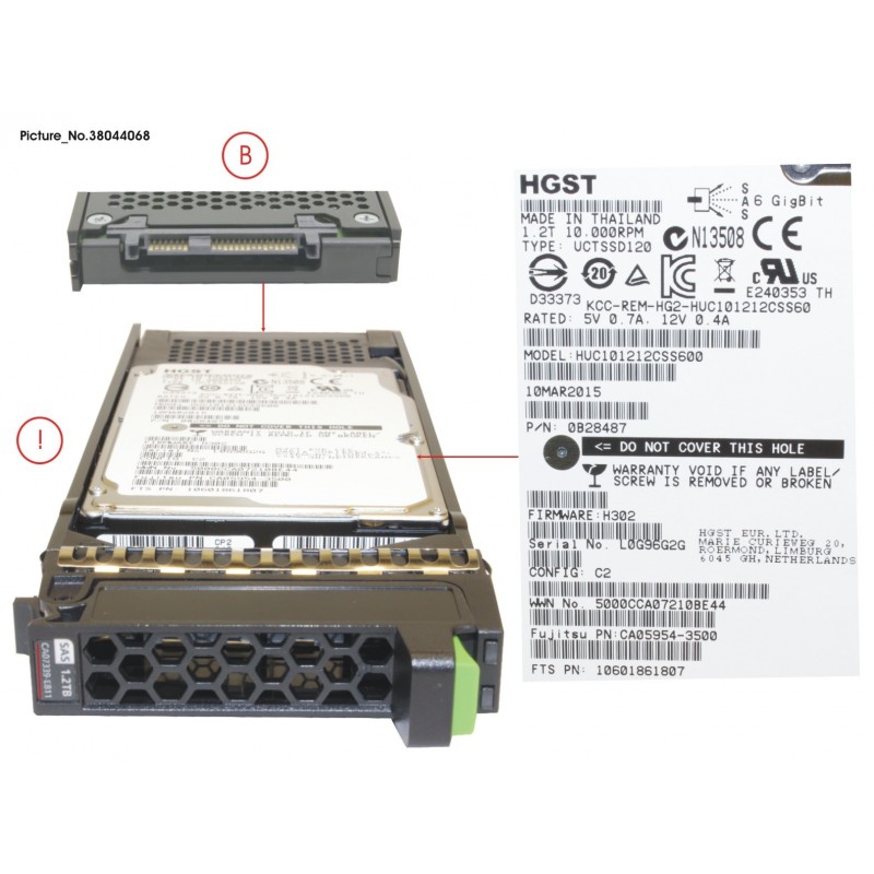 38044068 - DX S2 HDD SAS 1,2TB 10K 2.5 X1