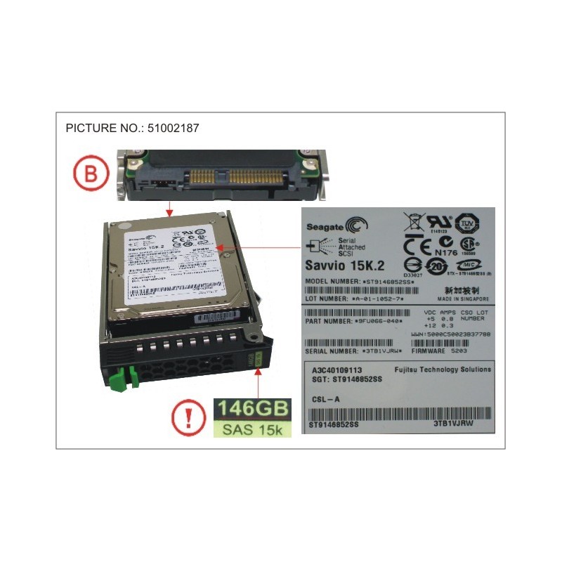 38016571 - HD SAS 6G 146GB 15K HOT PL 2.5' EP 300