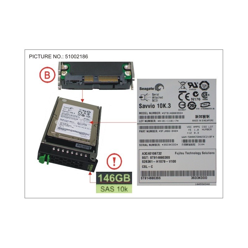 38016569 - HD SAS 6G 146GB 10K HOT PL 2.5' EP 300