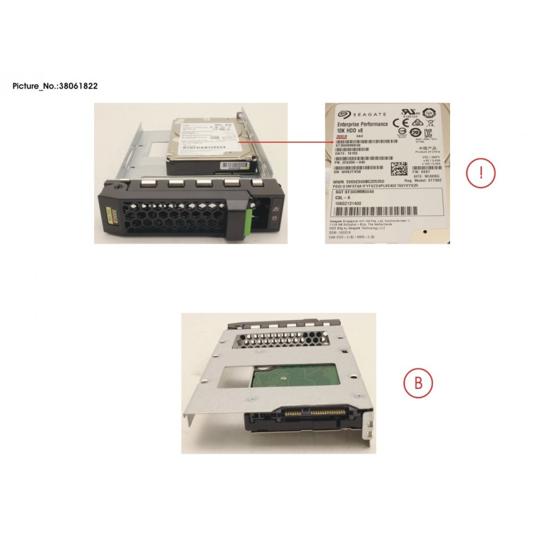 38061822 - HD SAS 12G 300GB 10K 512N HOT PL 3.5" EP