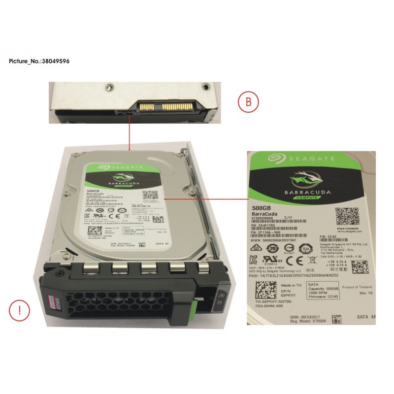 38049596 - HD SATA 6G 500GB 7.2K HOT PL 3.5' ECO