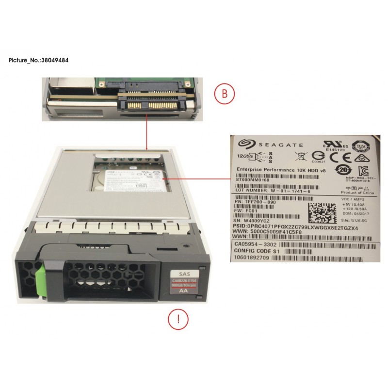 38049484 - DX60 S4 HD DRIVE 3.5'900GB 10K