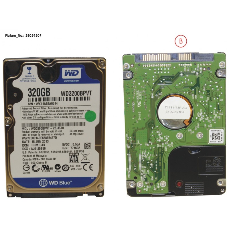 38039307 - TP-X II 5400 HDD 320G 2.5 SATA